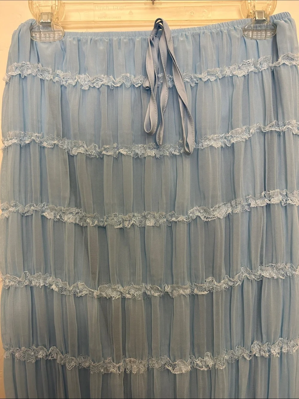 Light Blue Ruffled Maxi Skirt - Picture 2 of 4